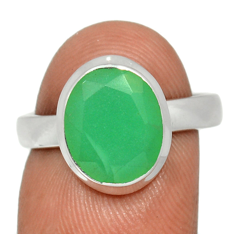 Chrysoprase Faceted Ring - CPFR204