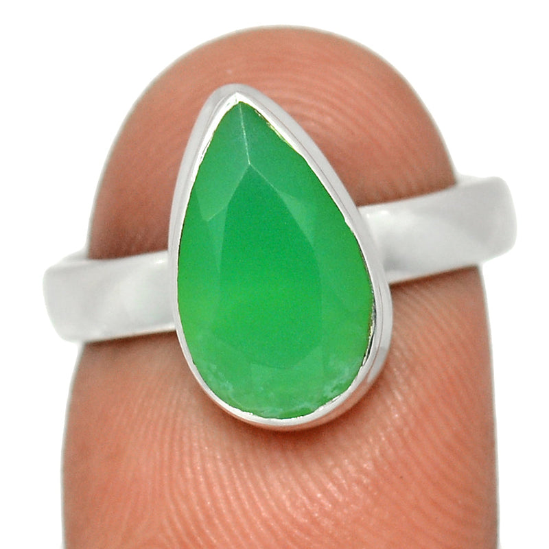 Chrysoprase Faceted Ring - CPFR205
