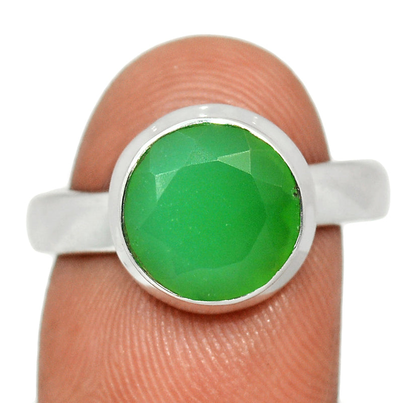 Chrysoprase Faceted Ring - CPFR206