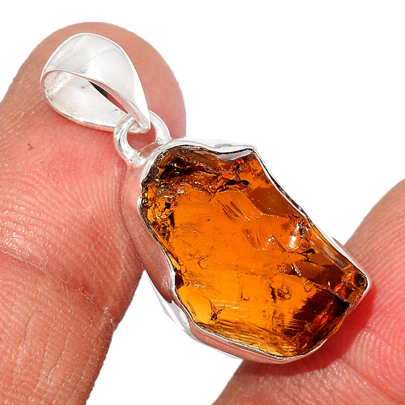 1.2" Cognac Quartz Rough Pendants - CQRP56