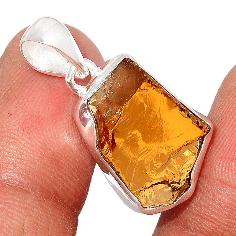 1.1" Cognac Quartz Rough Pendants - CQRP61