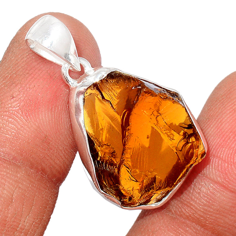 1.3" Cognac Quartz Rough Pendants - CQRP63