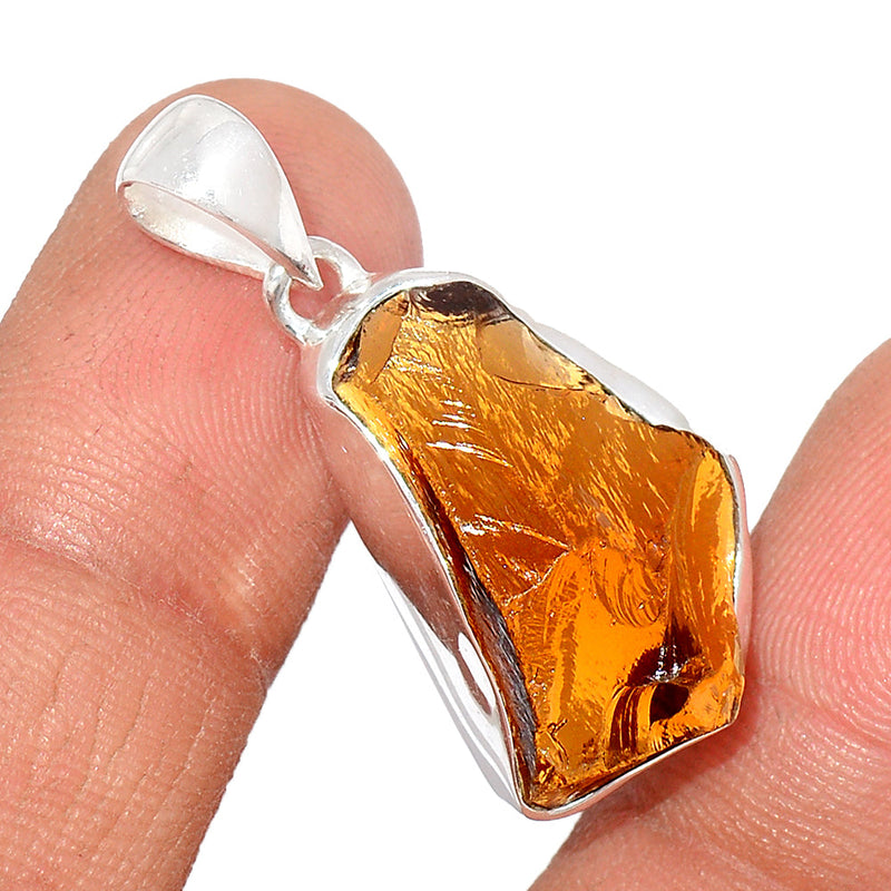 1.3" Cognac Quartz Rough Pendants - CQRP68