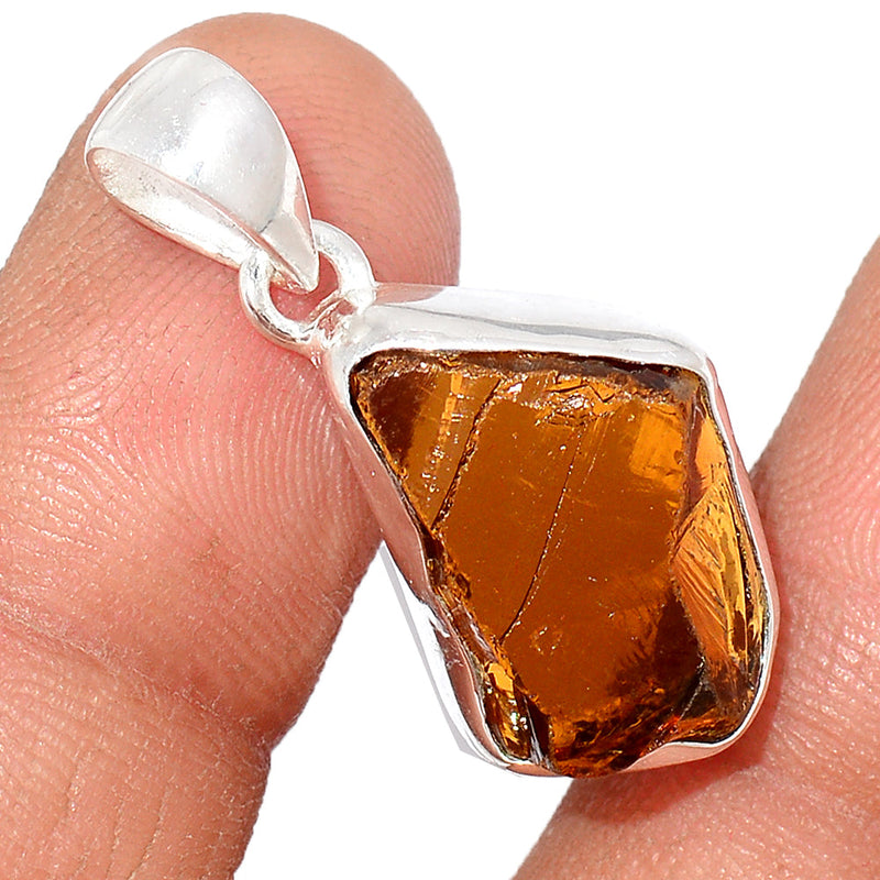 1.2" Cognac Quartz Rough Pendants - CQRP70