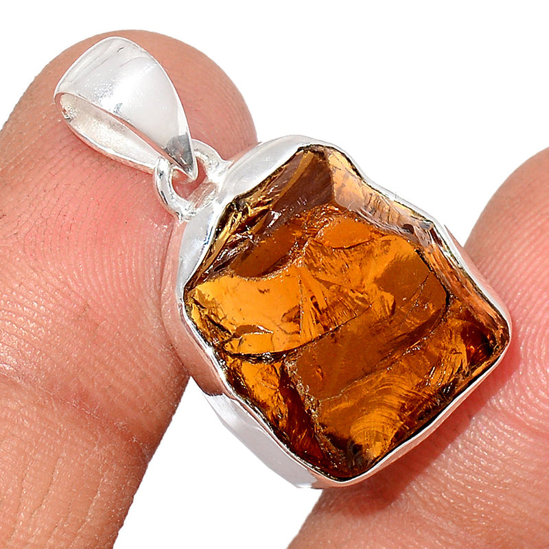 1.1" Cognac Quartz Rough Pendants - CQRP72