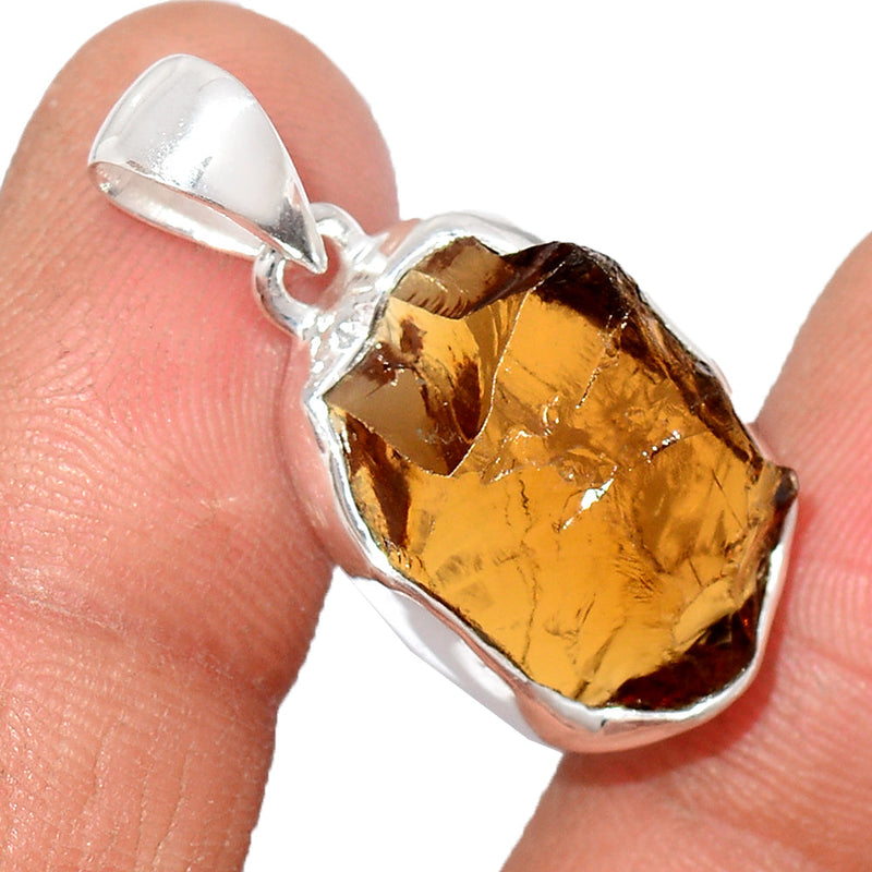 1.2" Cognac Quartz Rough Pendants - CQRP75