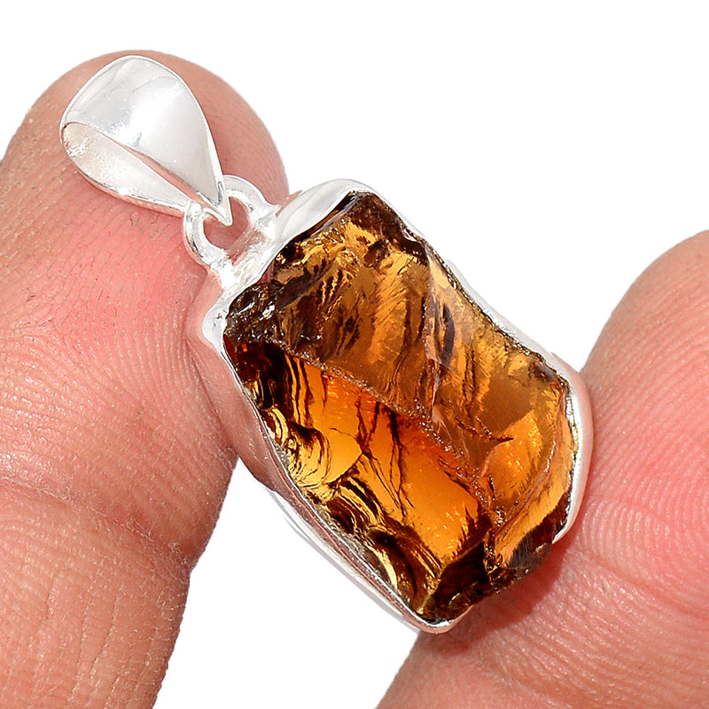 1.2" Cognac Quartz Rough Pendants - CQRP77