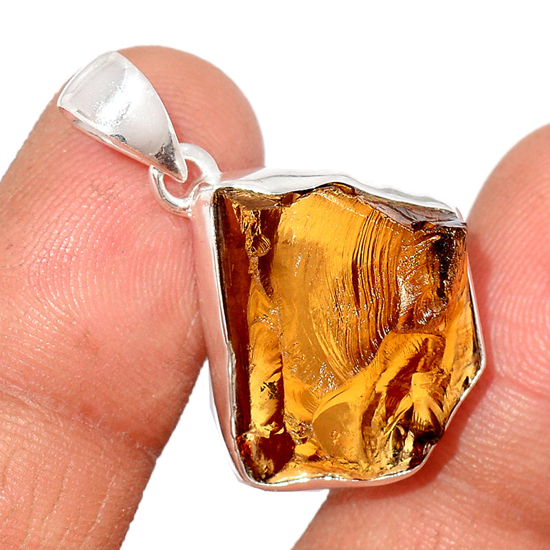 1.2" Cognac Quartz Rough Pendants - CQRP78