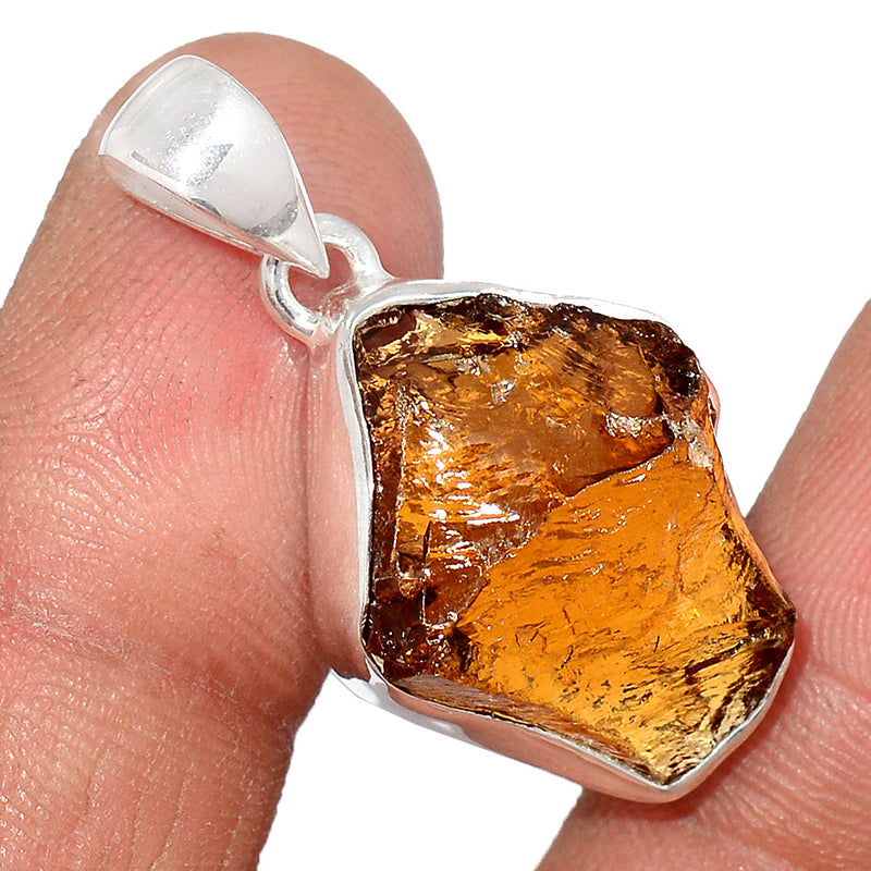 1.2" Cognac Quartz Rough Pendants - CQRP81