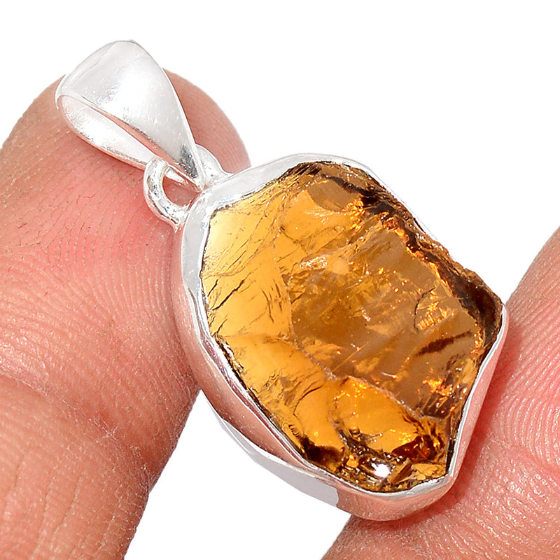 1.2" Cognac Quartz Rough Pendants - CQRP83