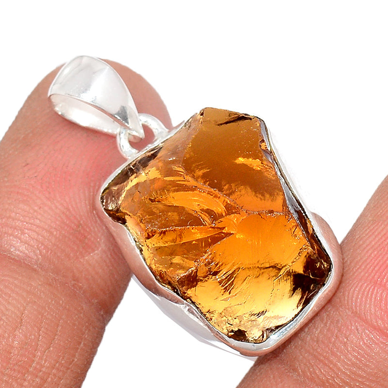 1.2" Cognac Quartz Rough Pendants - CQRP84