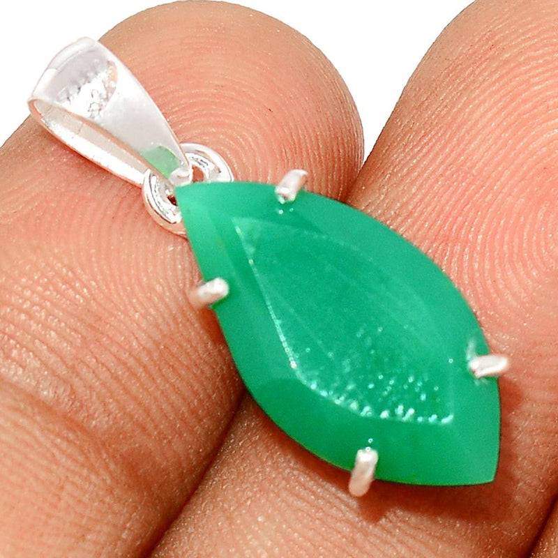 1" Claw - Faceted Chrysoprase Pendants - CPFP20