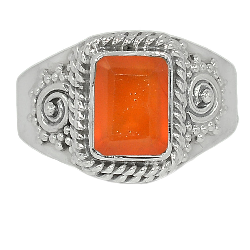 Fine Filigree - Carnelian Faceted Ring - CRFR213