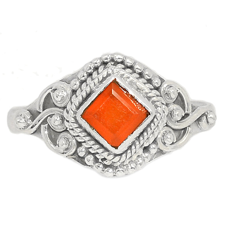 Small Filigree - Carnelian Faceted Ring - CRFR316
