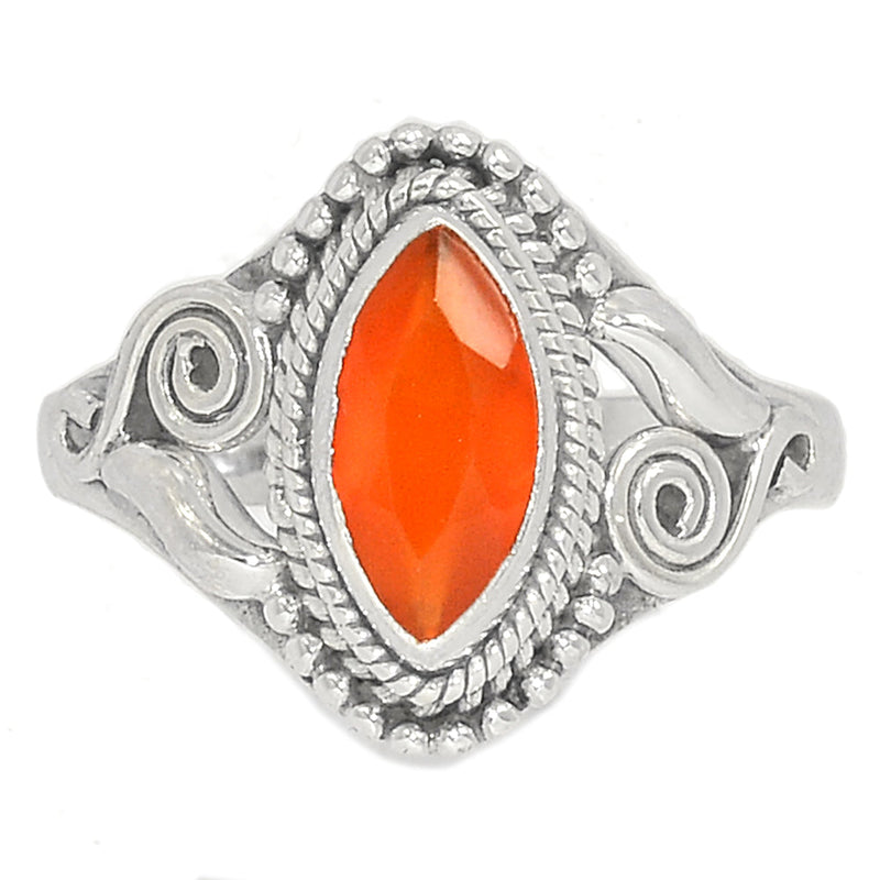 Small Filigree - Carnelian Faceted Ring - CRFR323