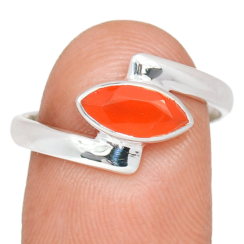 Small Plain - Carnelian Faceted Ring - CRFR325