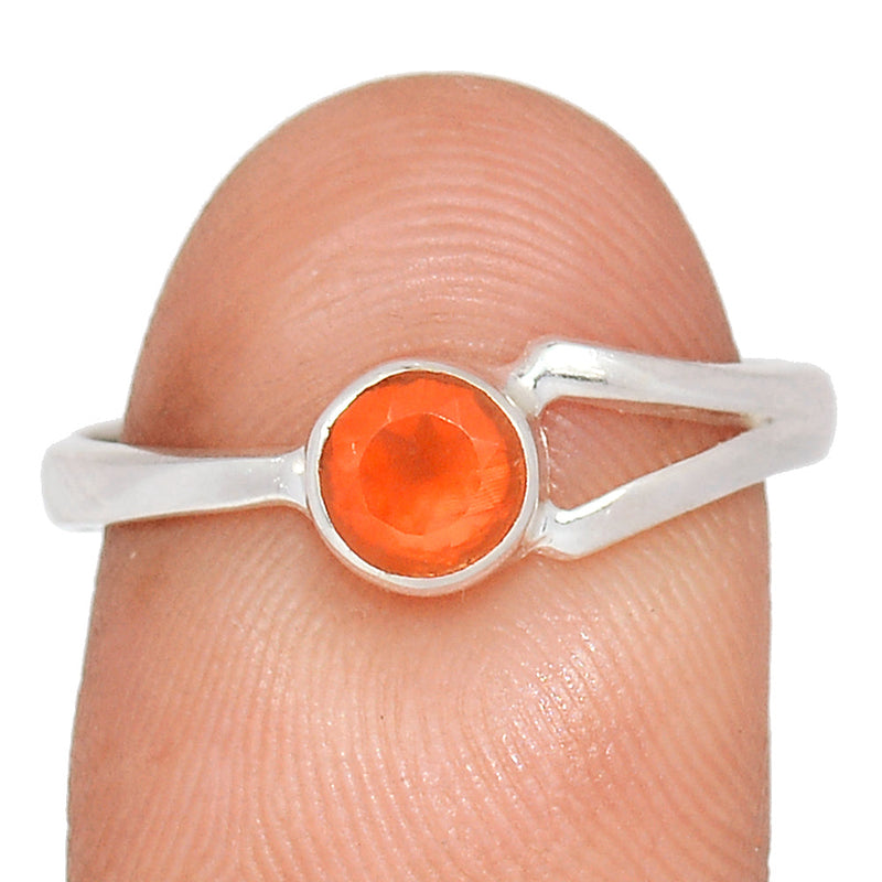 Small Plain - Carnelian Faceted Ring - CRFR329