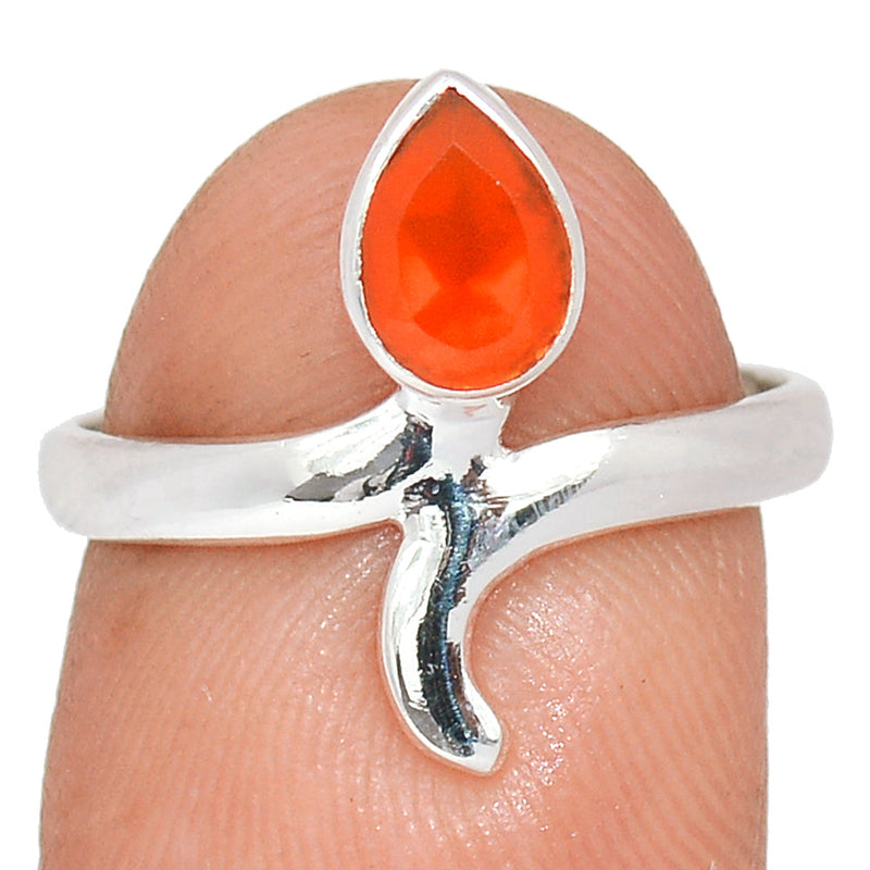 Small Plain - Carnelian Faceted Ring - CRFR330