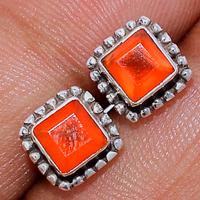 Faceted Carnelian Studs - CRFS123