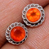 Faceted Carnelian Studs - CRFS169