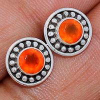 Faceted Carnelian Studs - CRFS261