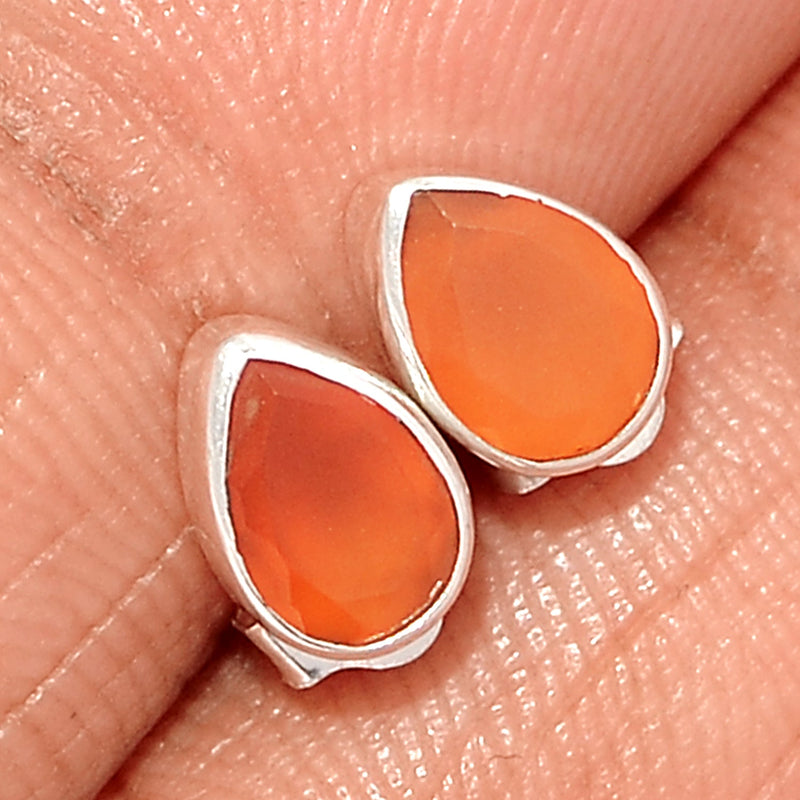 Carnelian Faceted Studs - CRFS295
