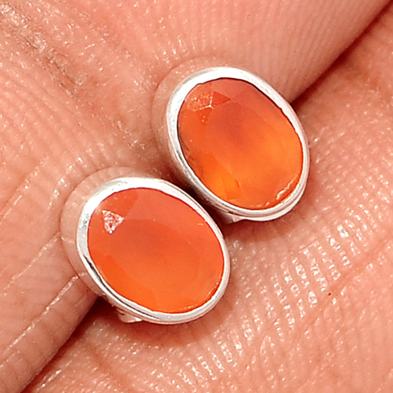 Carnelian Faceted Studs - CRFS302