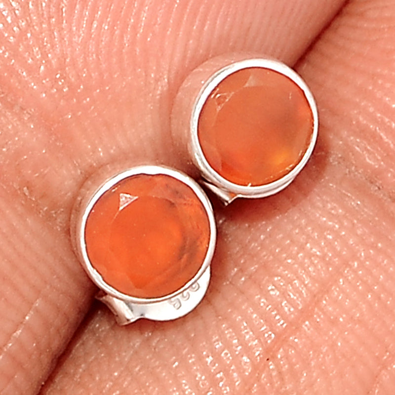 Carnelian Faceted Studs - CRFS305