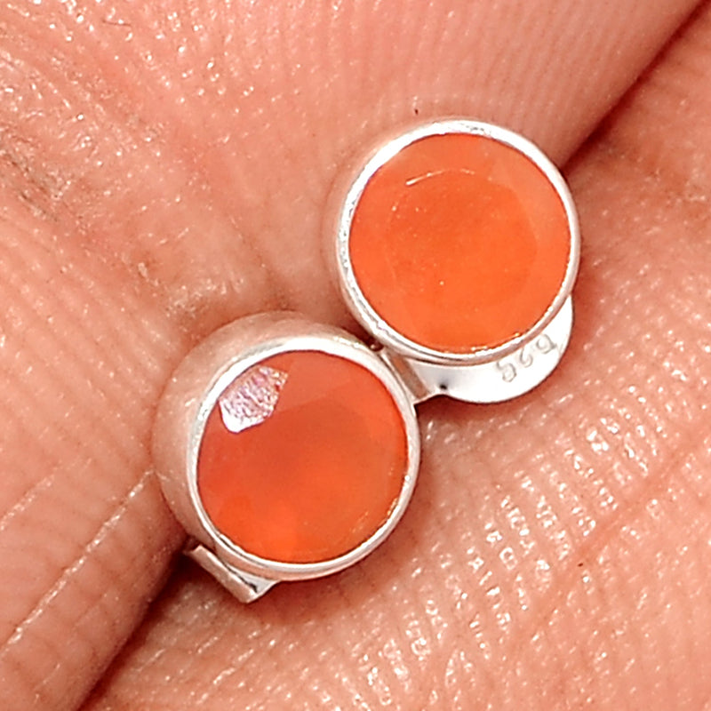 Carnelian Faceted Studs - CRFS306