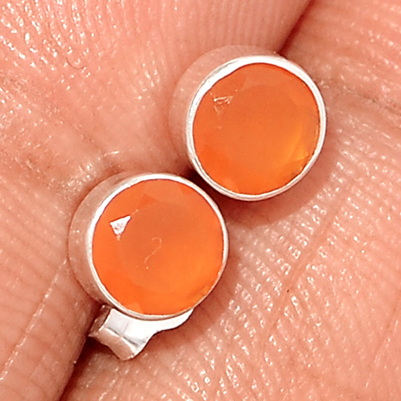 Carnelian Faceted Studs - CRFS307