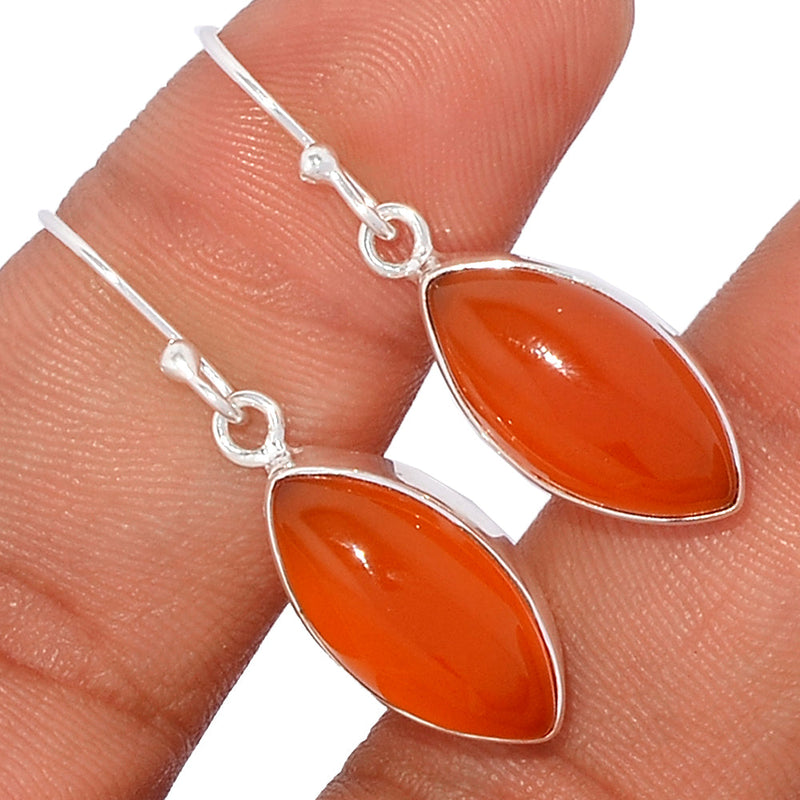 1.3" Lip Setting - Carnelian Silver Earrings - CRNE555