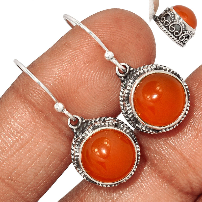 1.2" Fine Filigree - Carnelian Earrings - CRNE631