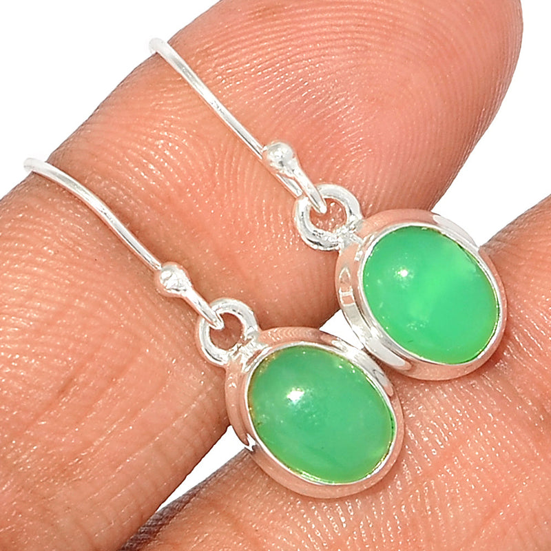 1" Chrysoprase Earrings - CRPE346