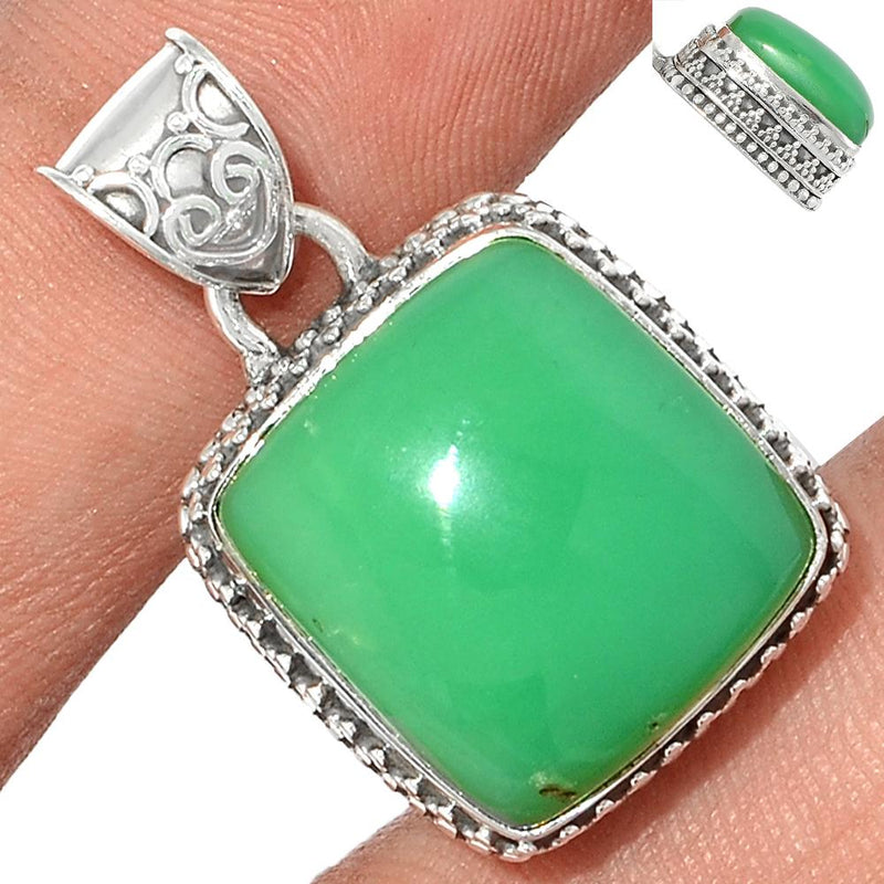 1.1" Fine Filigree - Chrysoprase Pendants - CRPP587