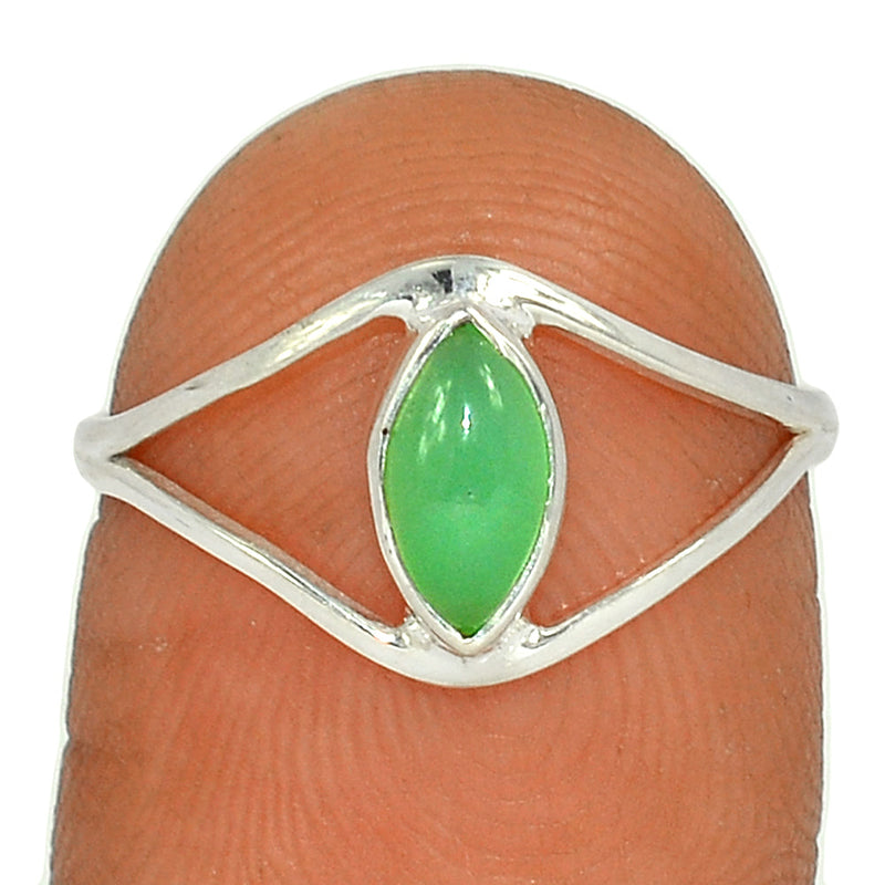 Small Plain - Chrysoprase Ring - CRPR1004