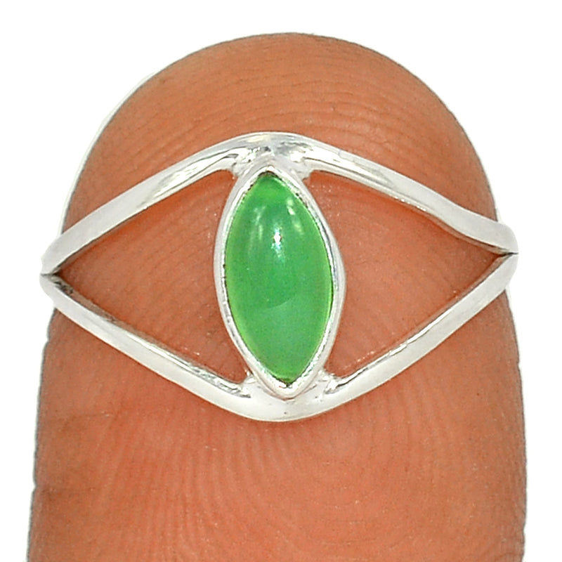 Small Plain - Chrysoprase Ring - CRPR1013