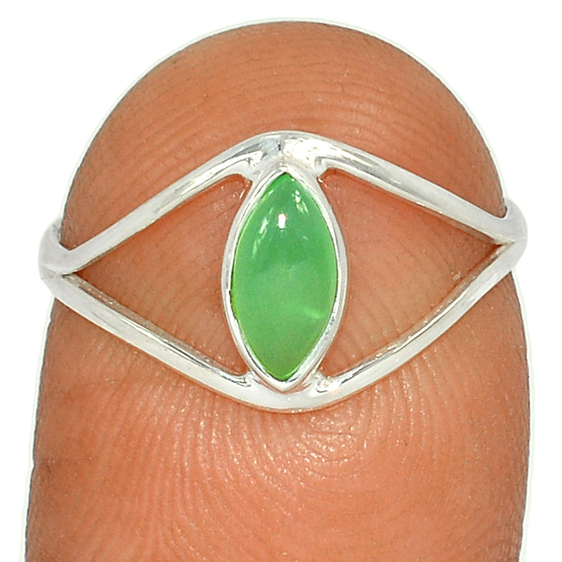 Small Plain - Chrysoprase Ring - CRPR1018