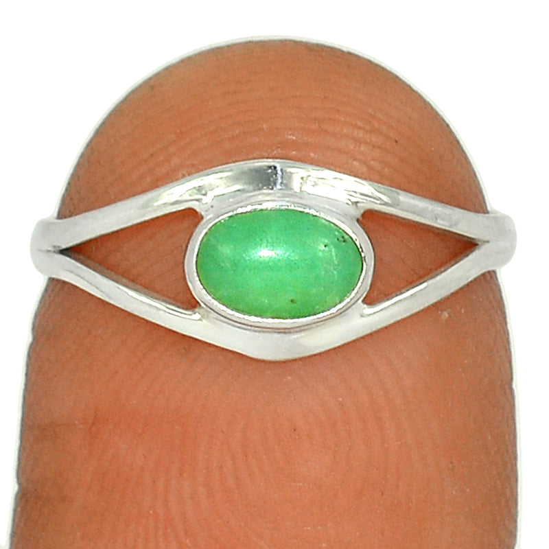 Small Plain - Chrysoprase Ring - CRPR1044