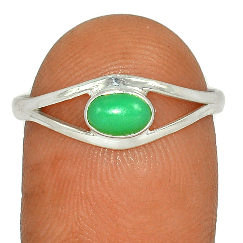 Small Plain - Chrysoprase Ring - CRPR1053