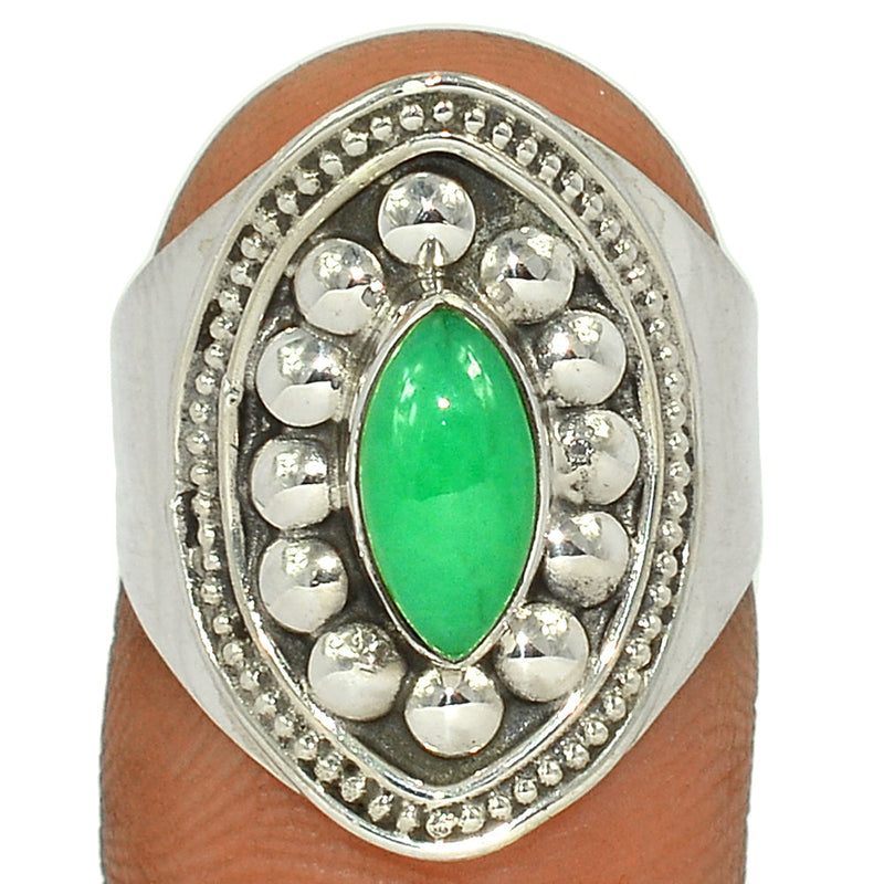 Fine Filigree - Chrysoprase Ring - CRPR1071