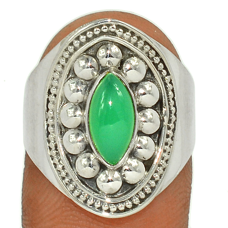 Fine Filigree - Chrysoprase Ring - CRPR1076