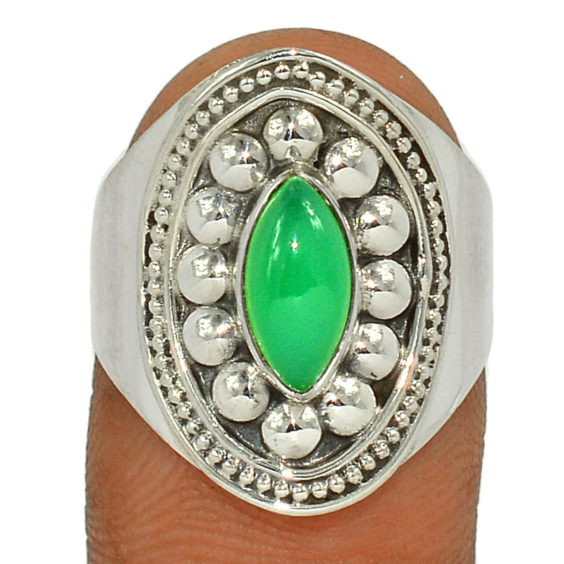 Fine Filigree - Chrysoprase Ring - CRPR1078