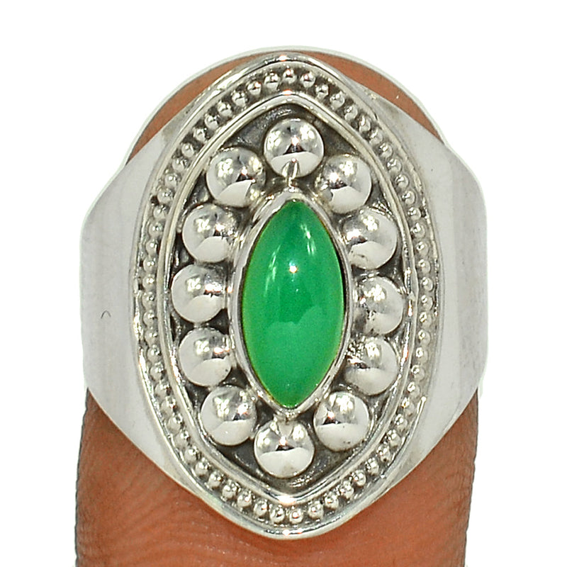 Fine Filigree - Chrysoprase Ring - CRPR1079