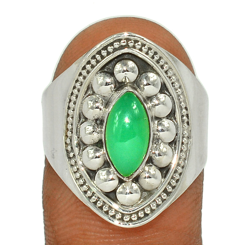 Fine Filigree - Chrysoprase Ring - CRPR1084