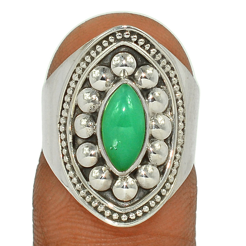 Fine Filigree - Chrysoprase Ring - CRPR1086