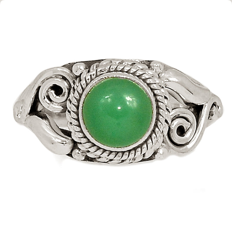 Small Filigree - Chrysoprase Ring - CRPR1171