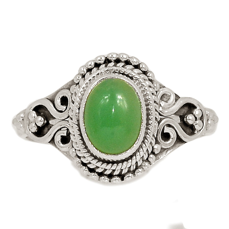 Small Filigree - Chrysoprase Ring - CRPR1178