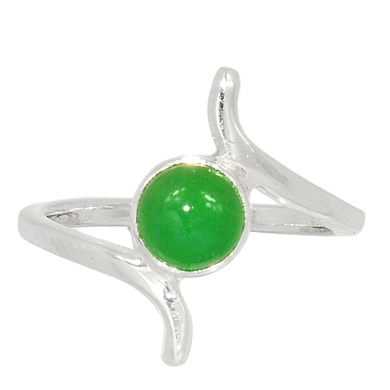 Small Plain - Chrysoprase Ring - CRPR1186