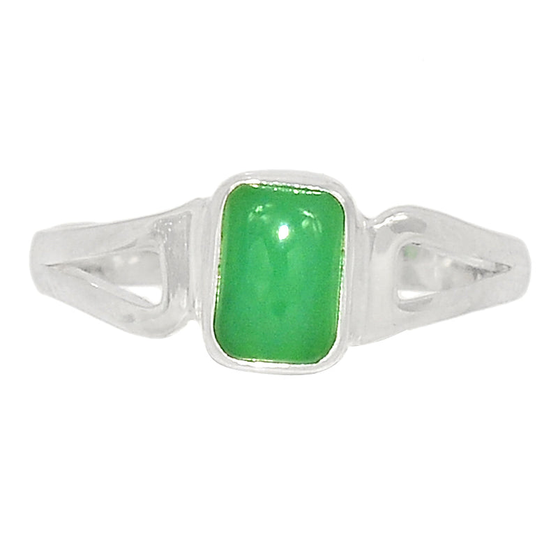Small Plain - Chrysoprase Ring - CRPR1187