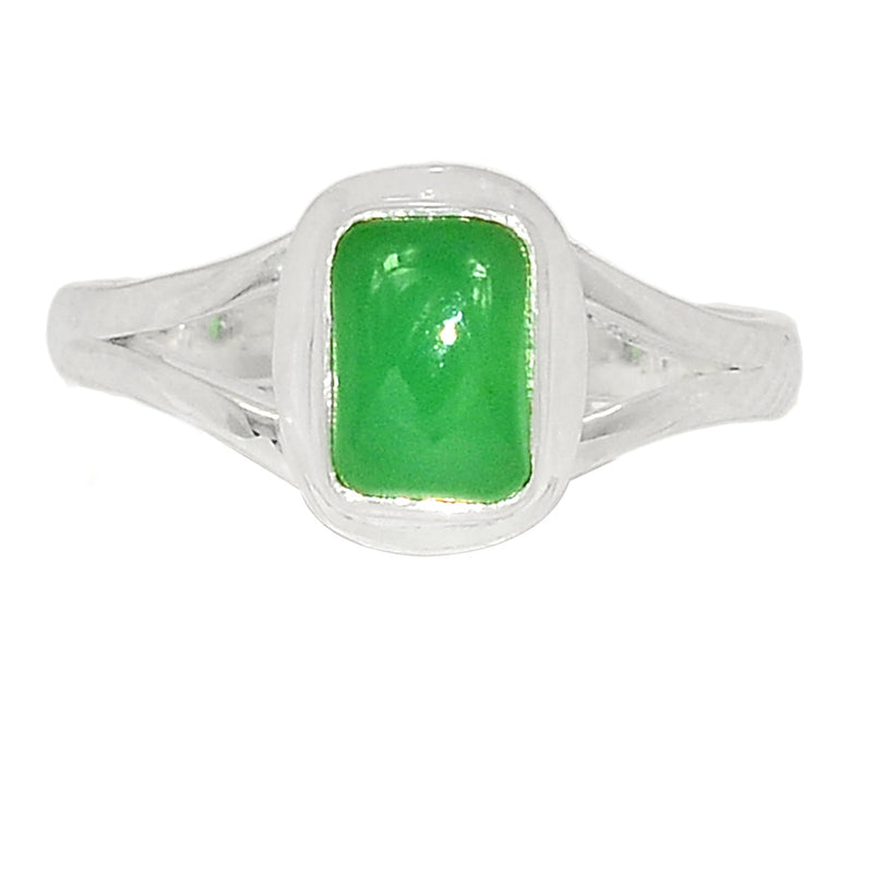 Small Plain - Chrysoprase Ring - CRPR1190